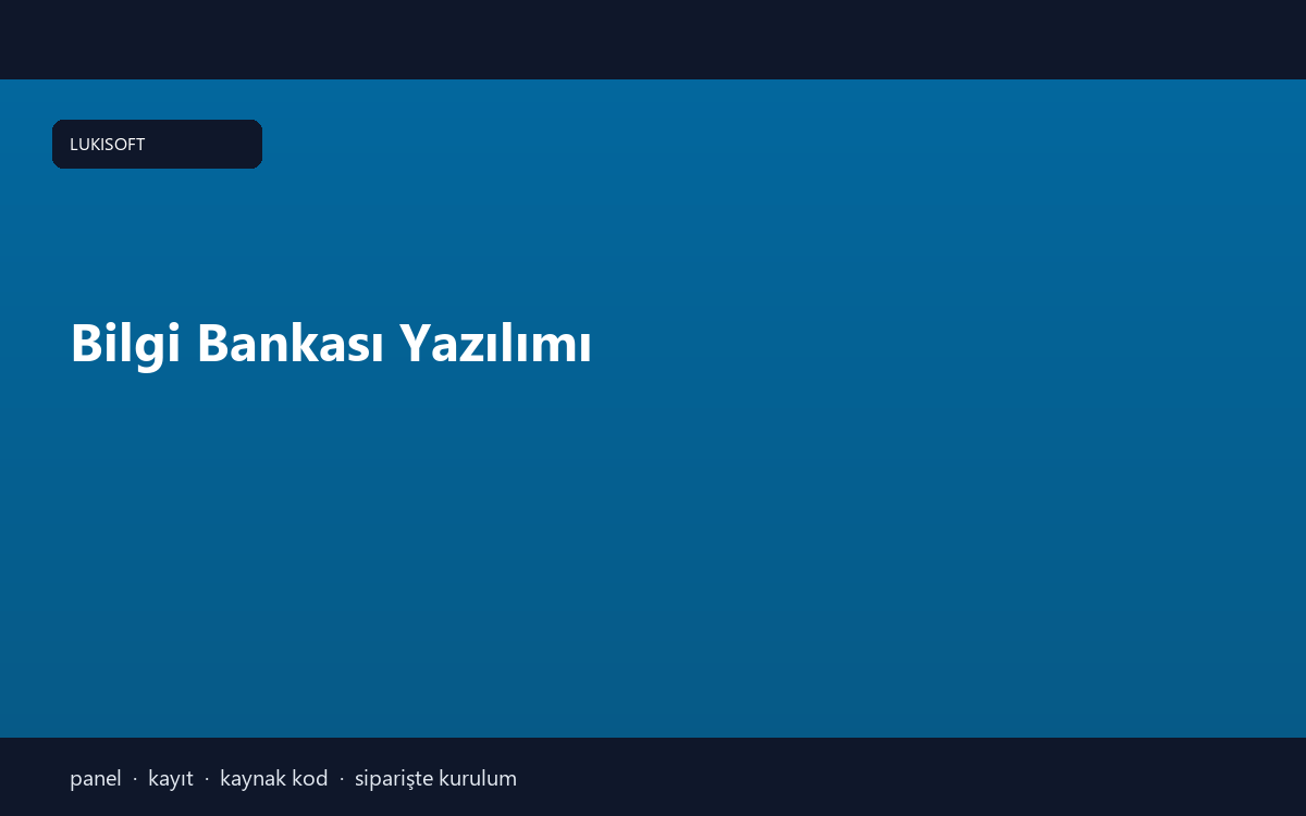 Bilgi Bankası Yazılımı