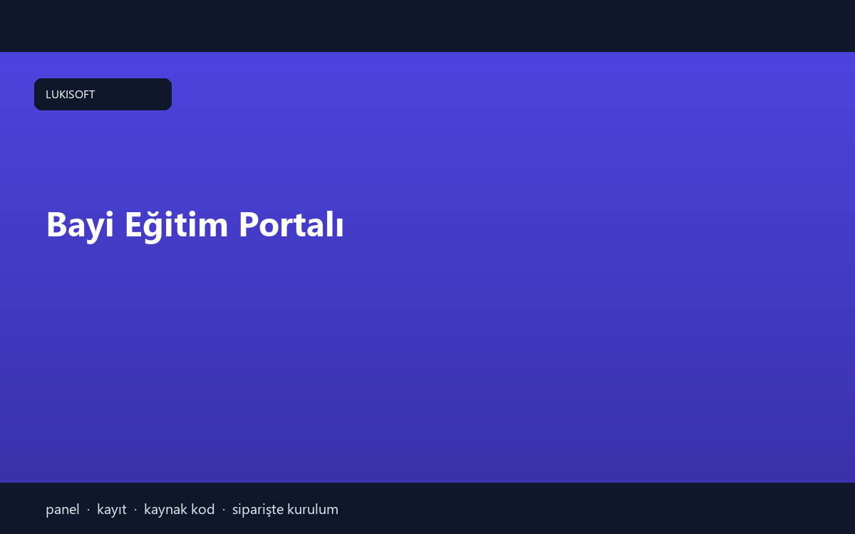 Bayi Eğitim Portalı