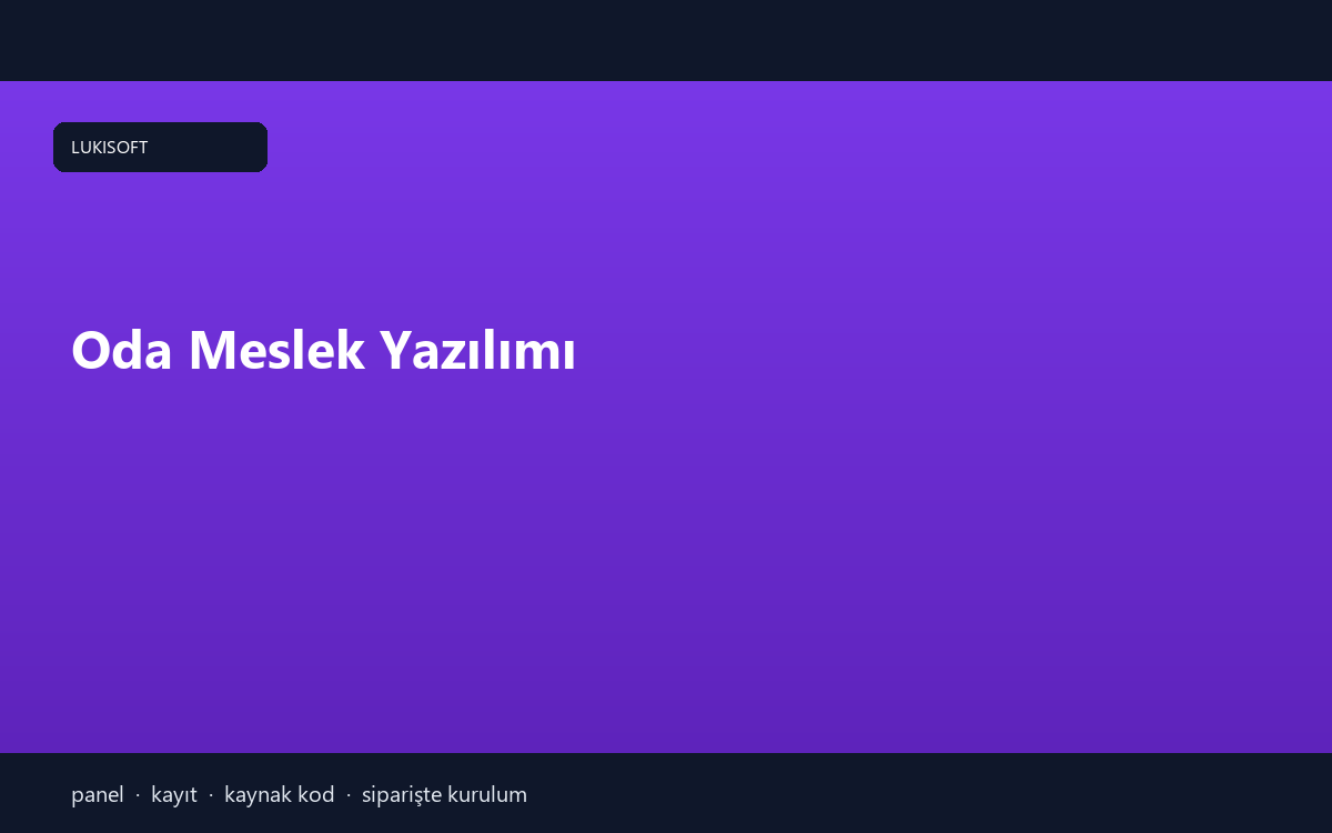 Oda Meslek Yazılımı