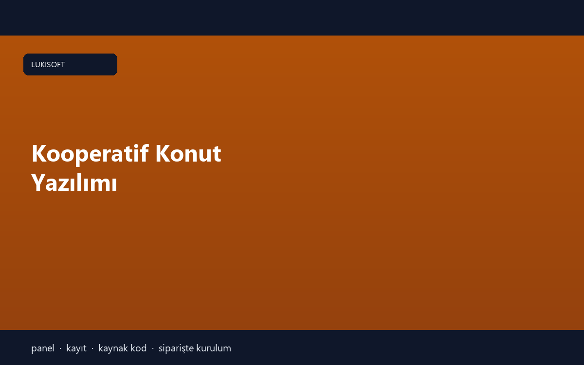 Kooperatif Konut Yazılımı