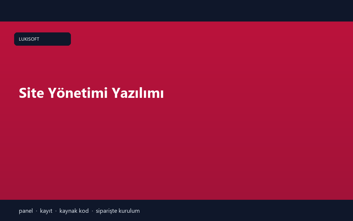 Site Yönetimi Yazılımı
