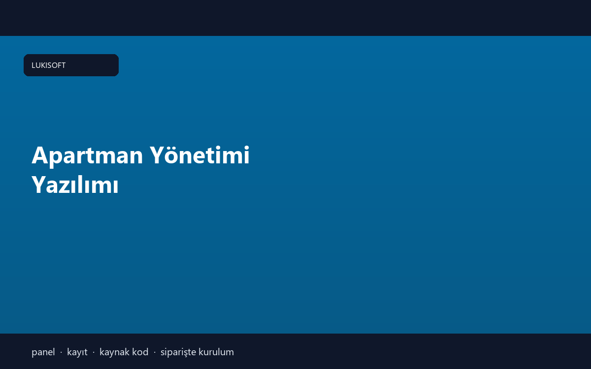 Apartman Yönetimi Yazılımı