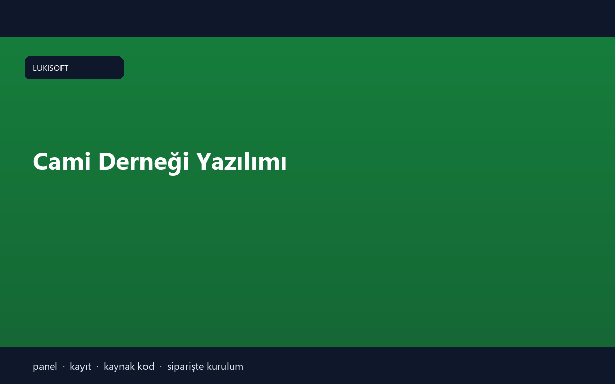 Cami Derneği Yazılımı