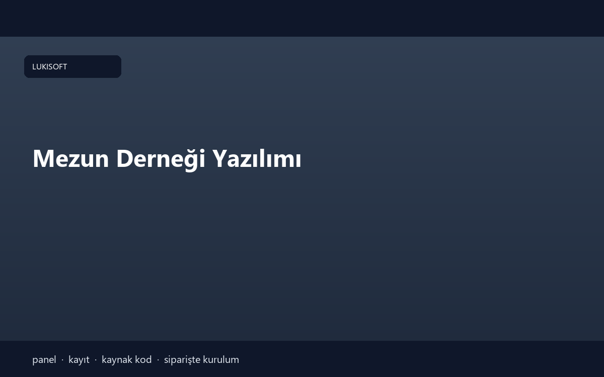 Mezun Derneği Yazılımı
