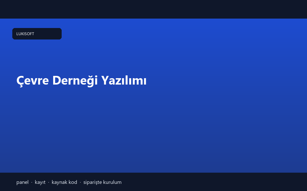 Çevre Derneği Yazılımı