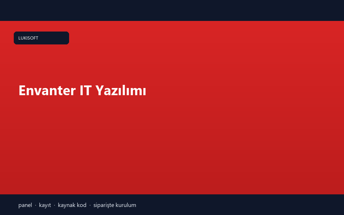Envanter IT Yazılımı