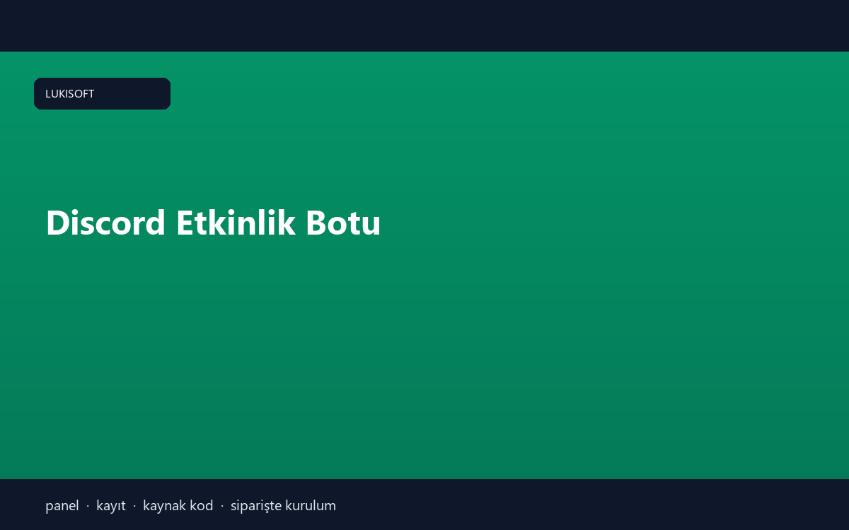 Discord Etkinlik Botu
