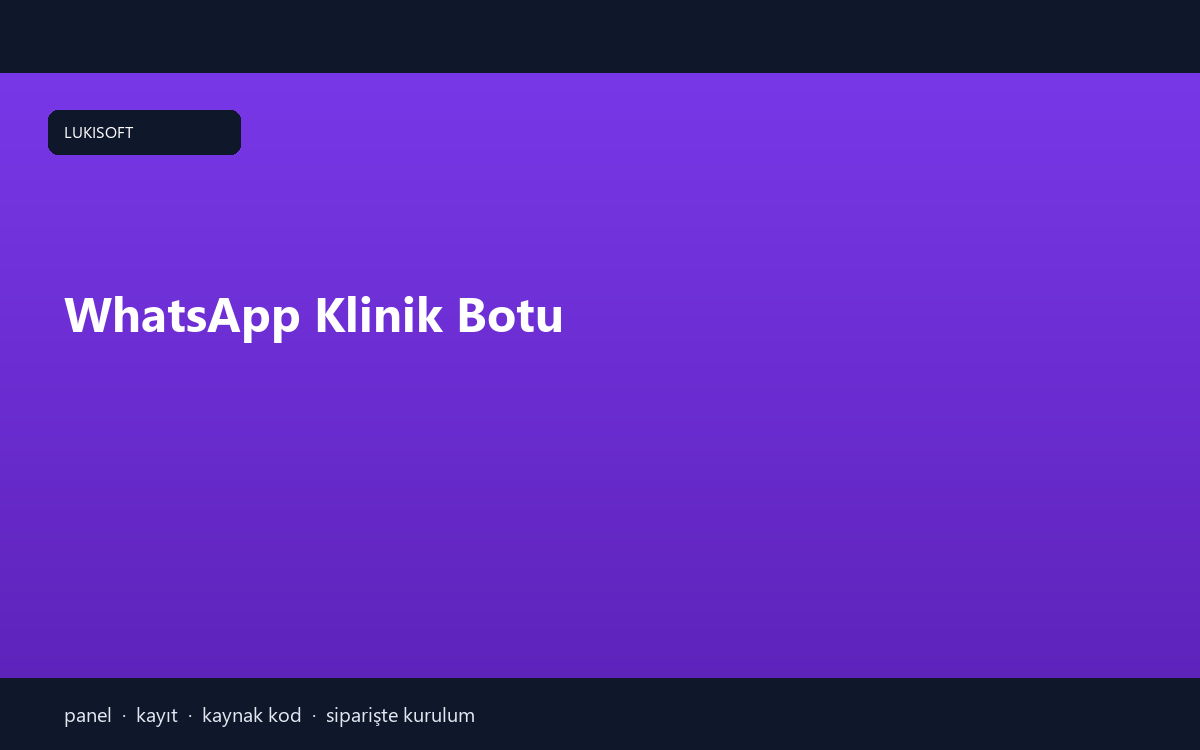 WhatsApp Klinik Botu