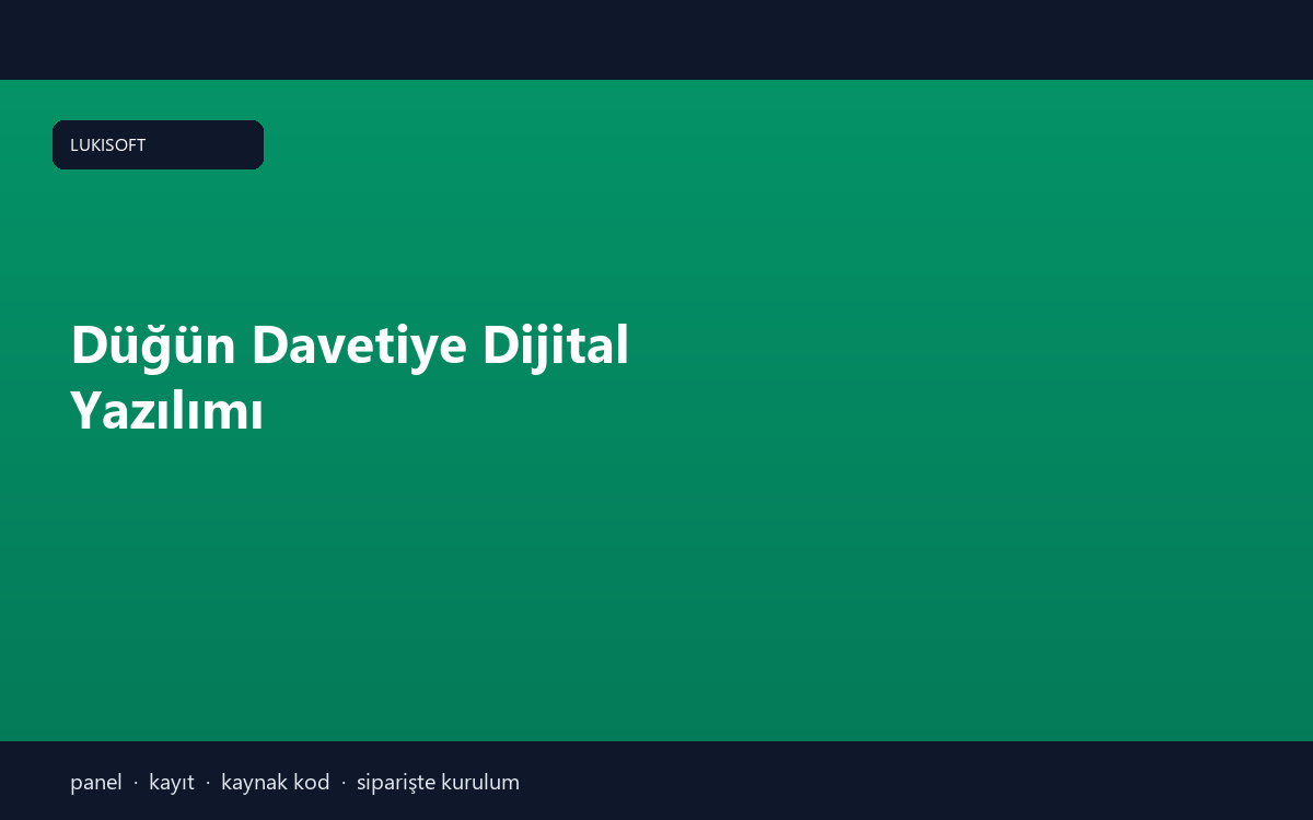 Düğün Davetiye Dijital Yazılımı