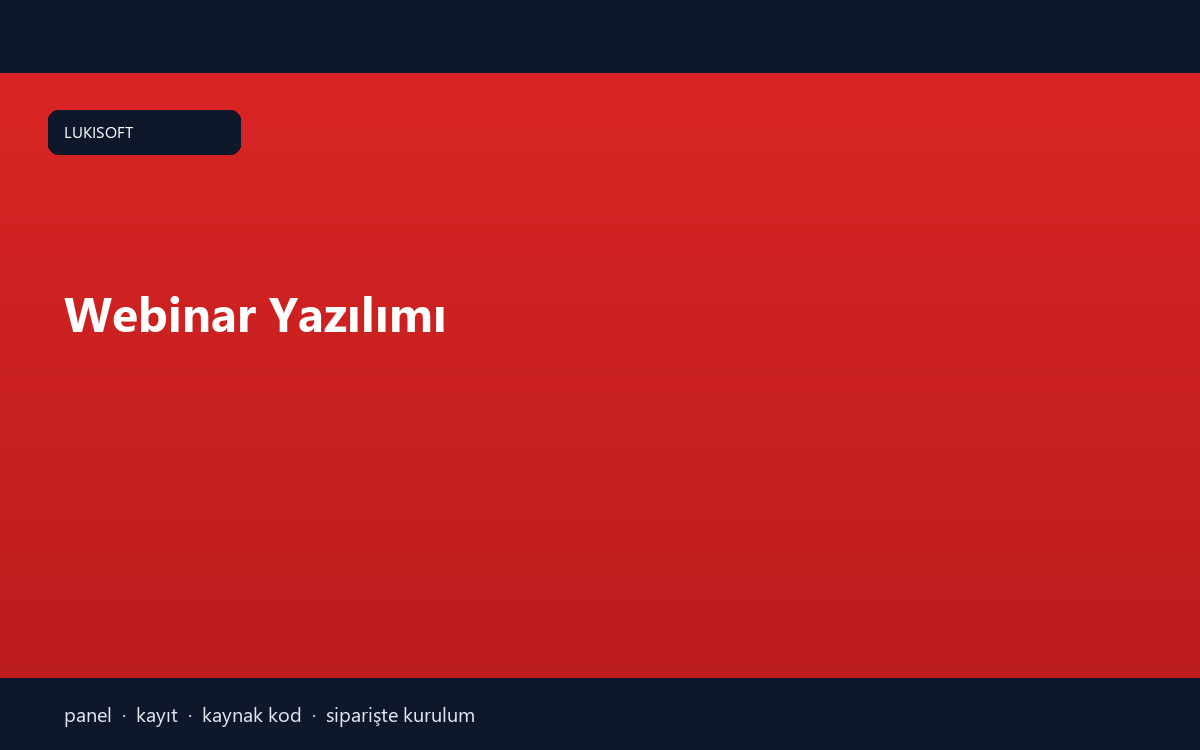 Webinar Yazılımı