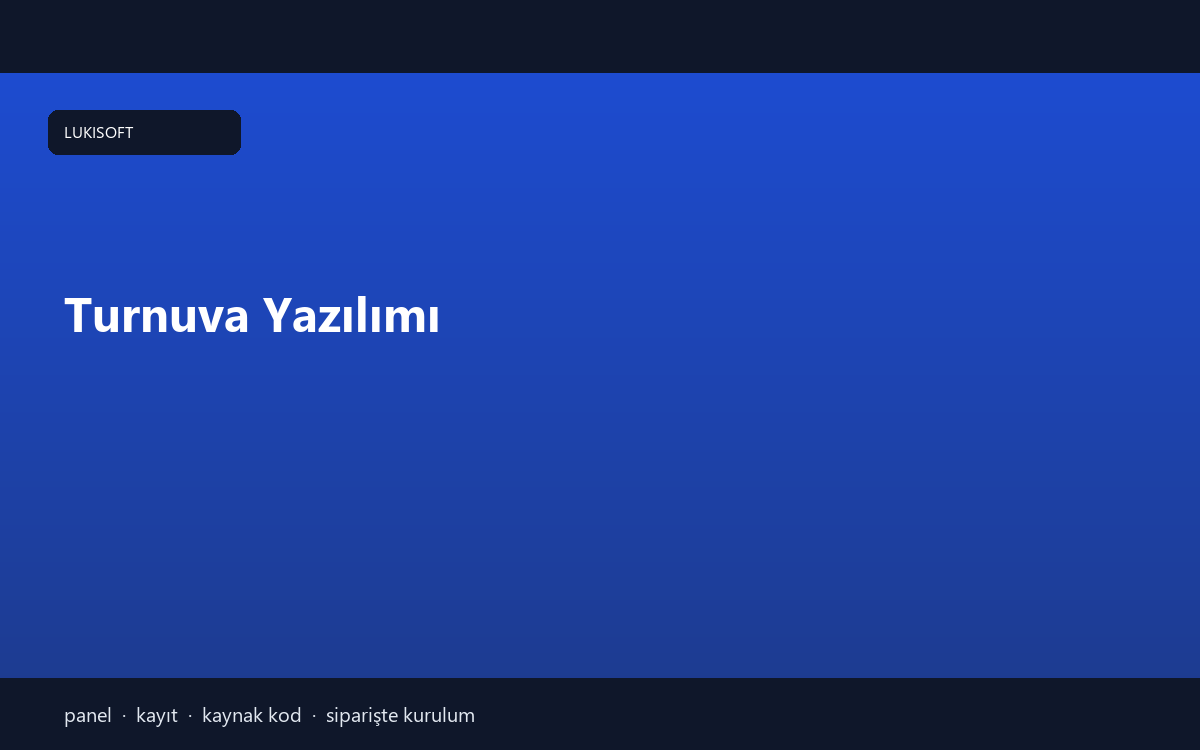 Turnuva Yazılımı