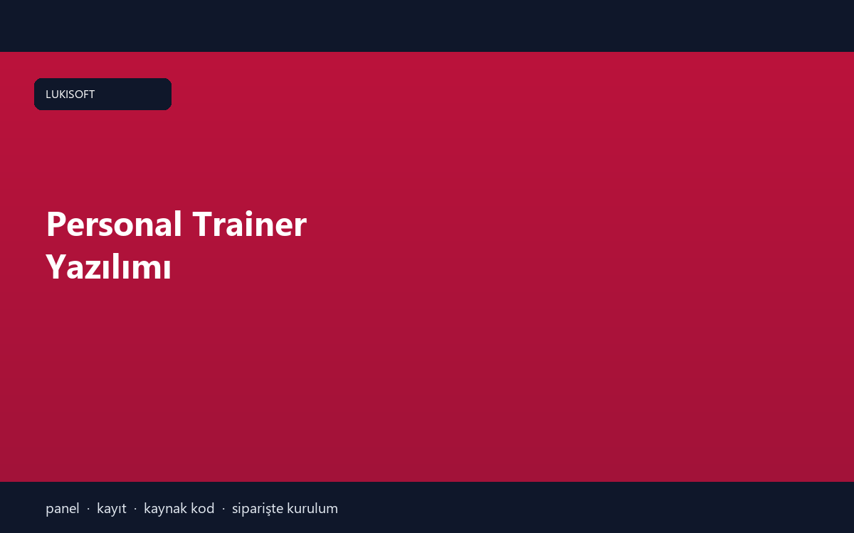 Personal Trainer Yazılımı