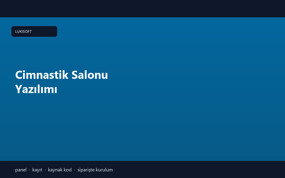 Cimnastik Salonu Yazılımı