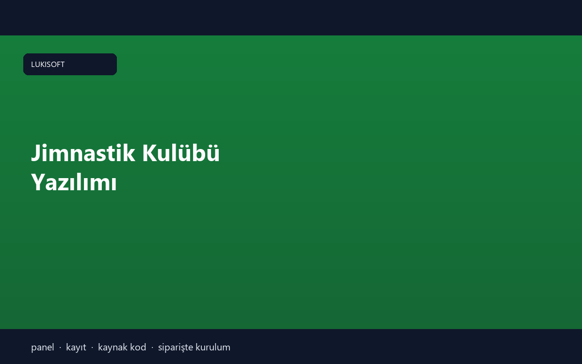 Jimnastik Kulübü Yazılımı