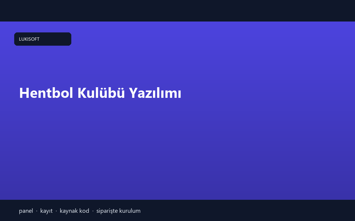 Hentbol Kulübü Yazılımı