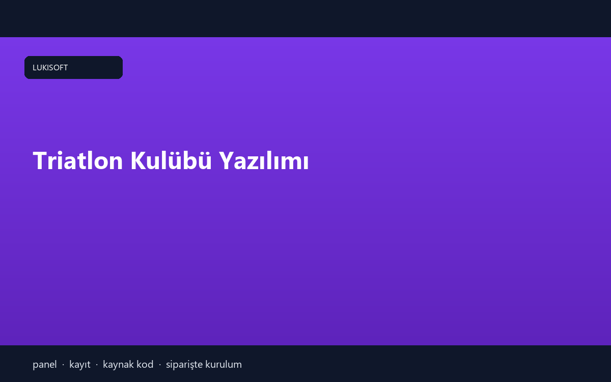 Triatlon Kulübü Yazılımı