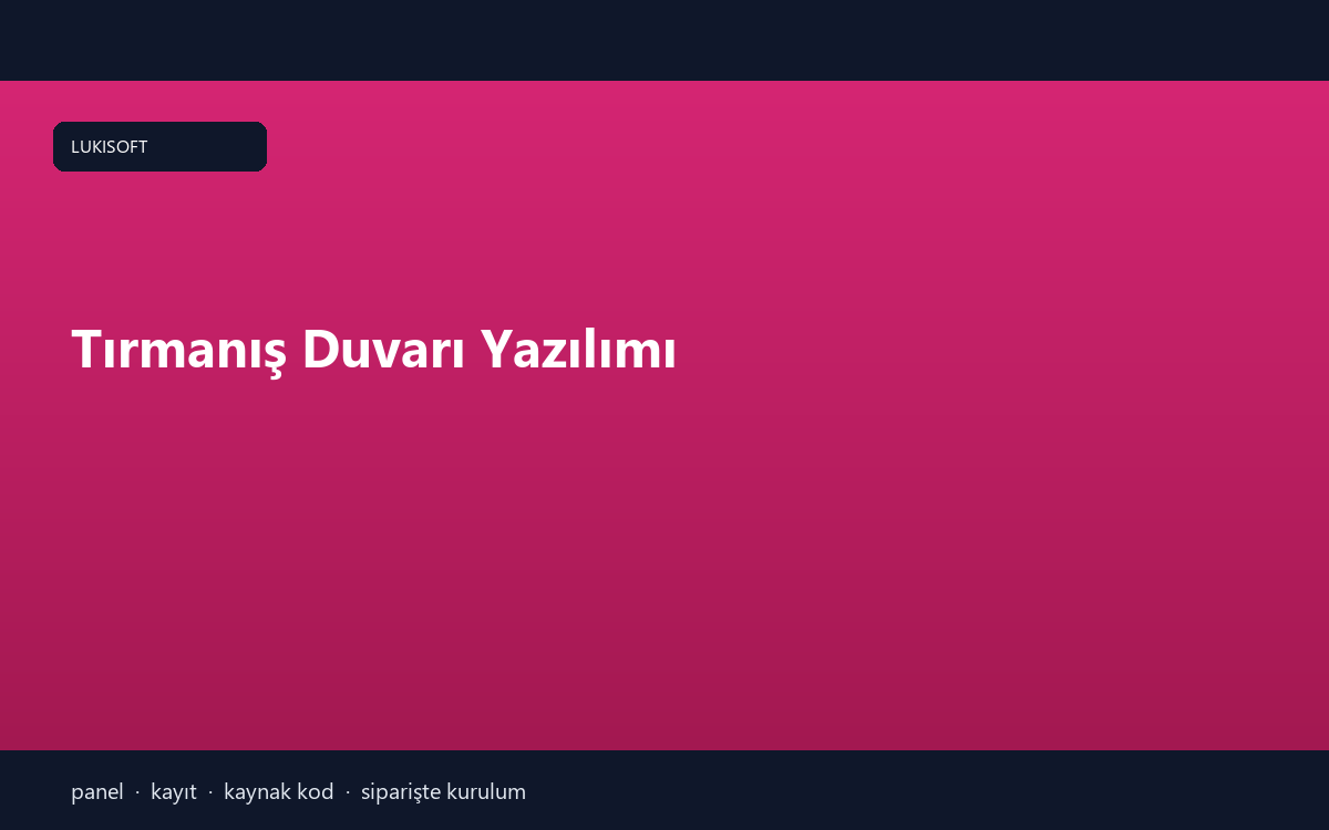 Tırmanış Duvarı Yazılımı