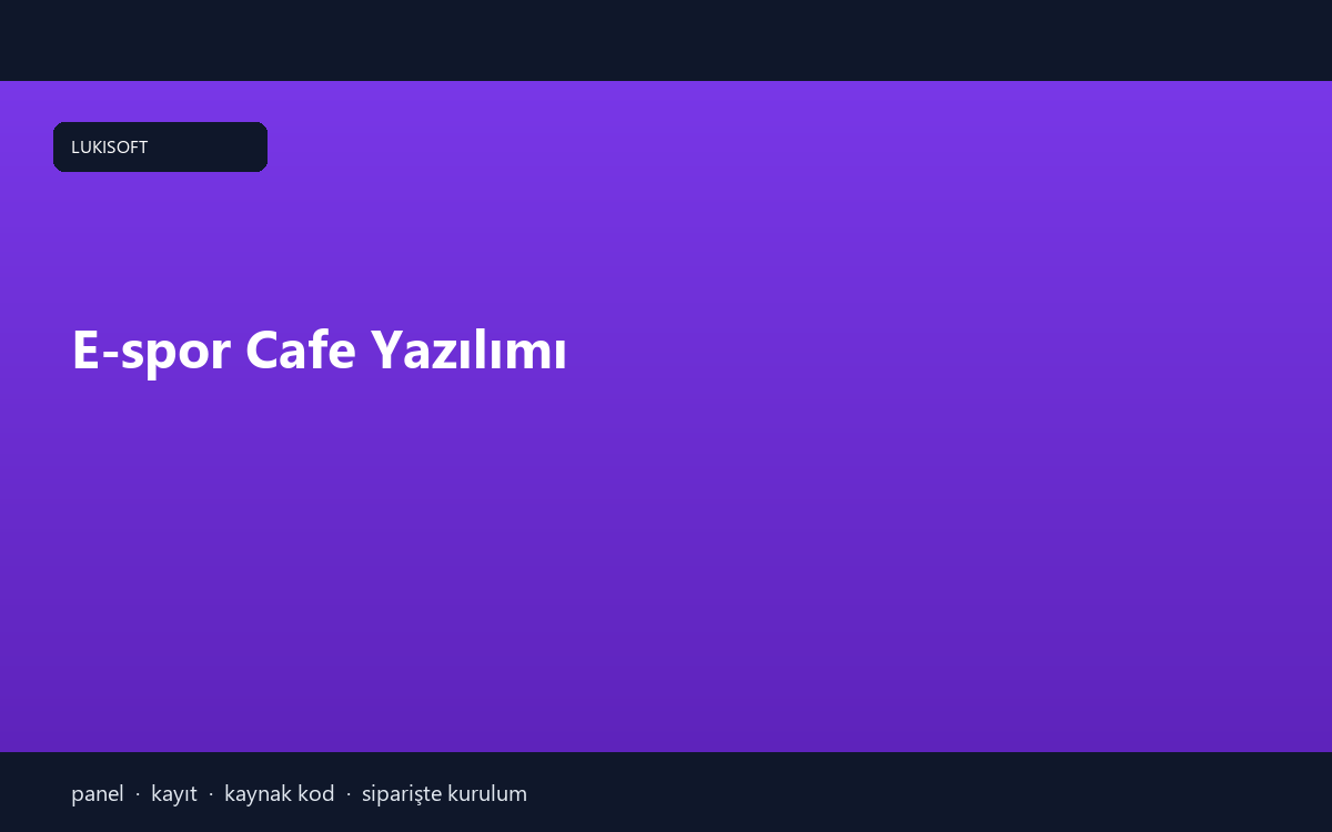 E-spor Cafe Yazılımı